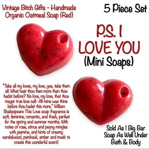 VintageBitch Gifts PS I Love You Organic Oatmeal Soap 5 Piece Minis PRICE FIRM